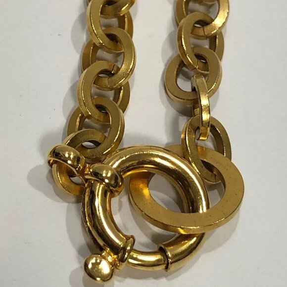 CHANEL CC Logos Charm Long Chain Necklace 39" Gold Tone 95P Auth #2509 - Picture 3 of 8